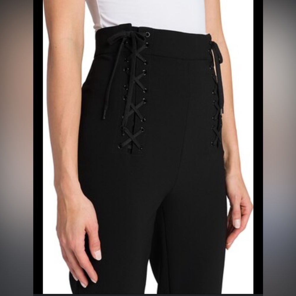 Moschino Women’s Black Tailored Lace-Up Dress Pants NWT Size US 8